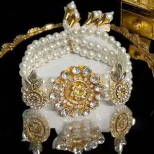 Radiant Pearl & Yellow Kundan Bracelet – Wear a Touch of Royalty on Your Wrist ✨