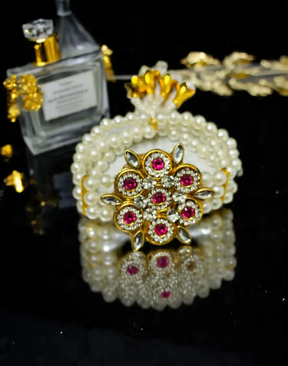 Radiant Pearl & Rani Kundan Bracelet –Wear a Touch of Royalty on Your Wrist ✨