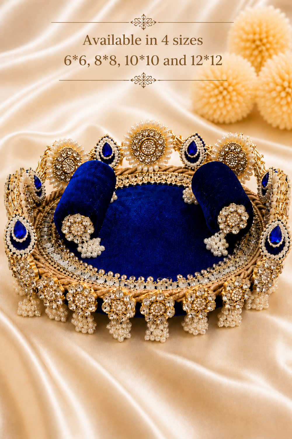 Royal Blue Multipurpose Singhasan – Blue Velvet Edition