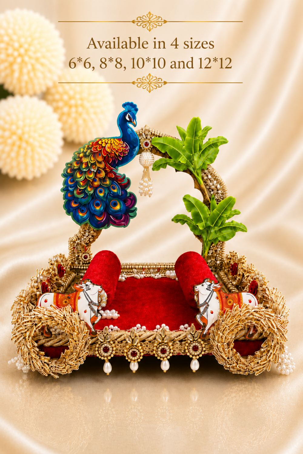 Janmashtmi Special Royal Peacock & Vrindavan Jhula Singhasan for our beloved Deity.