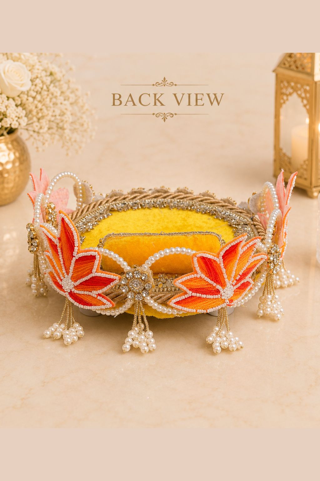 Multipurpose Singhasan for Laddu Gopal ji-Yellow