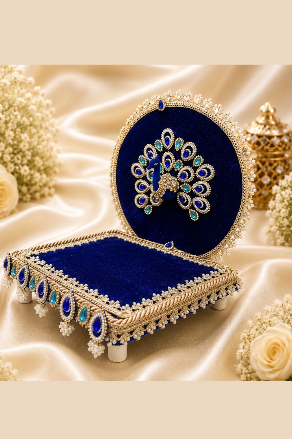 Peacock Theme Singhasan Detachable, Janmashtmi Special